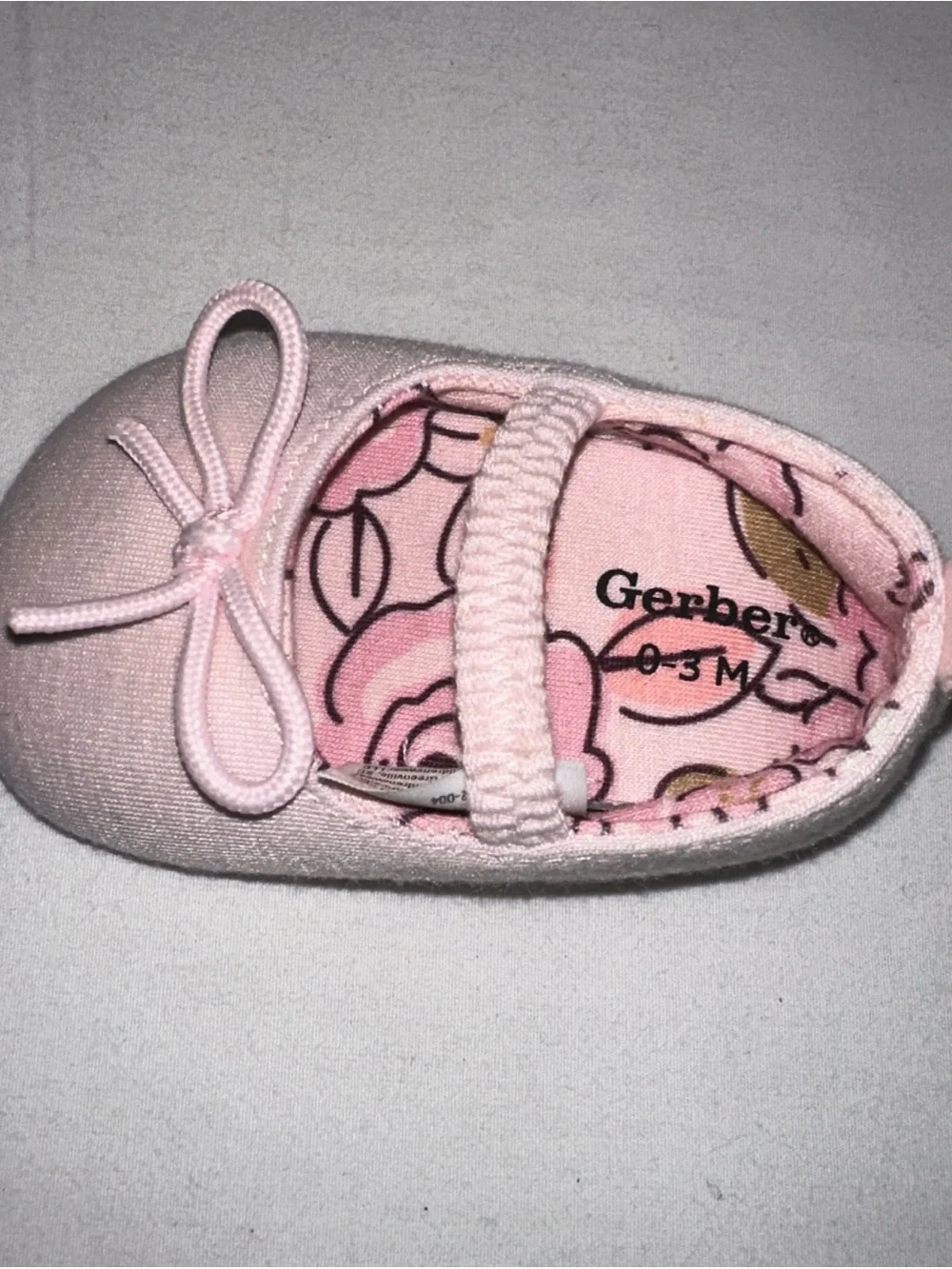 Gerber Baby Pink Bow Mary Jane Shoes